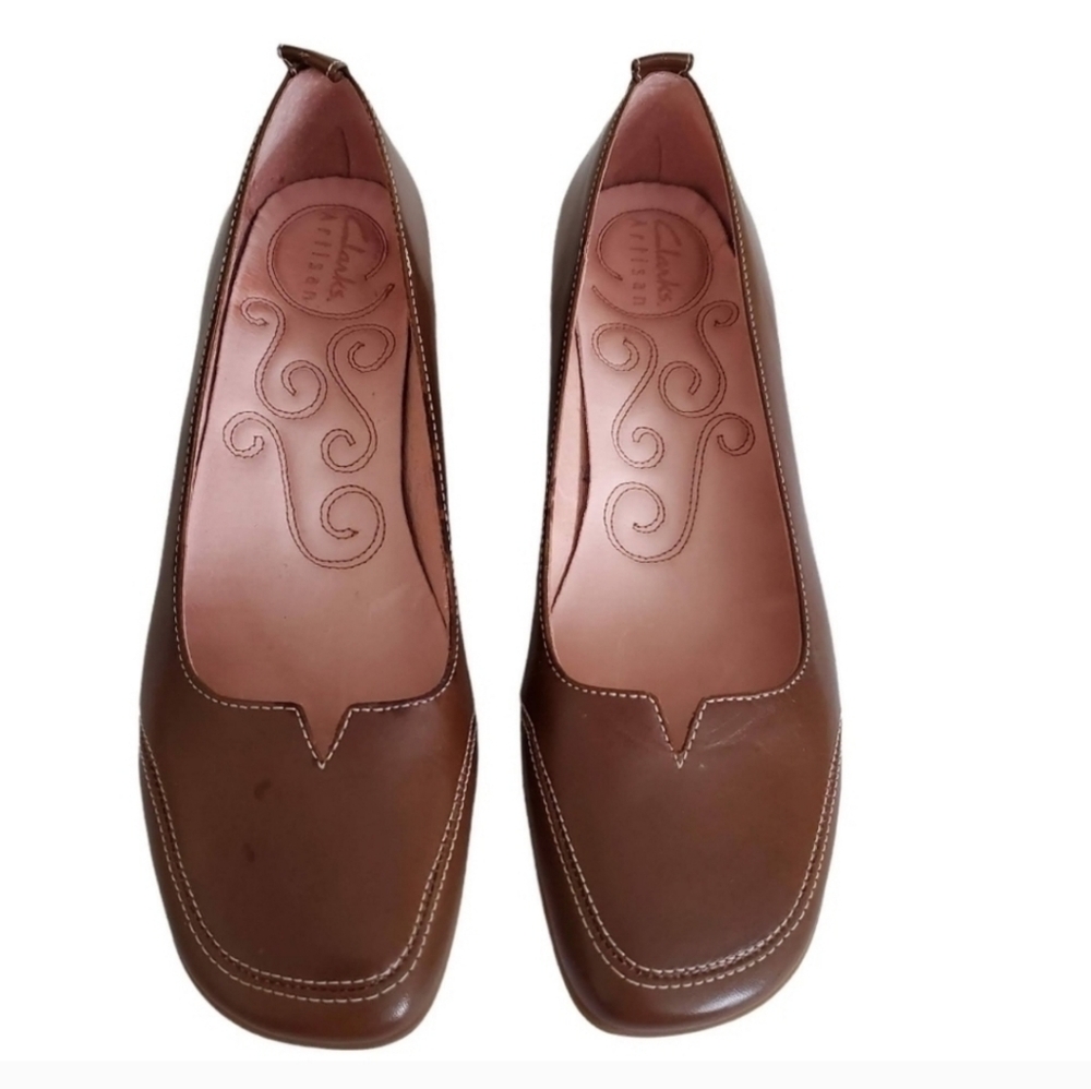 CLARKS Artisan Brown Leather Shoes Size 8.5 M